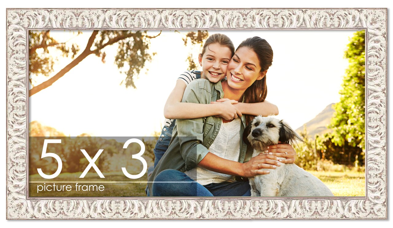 Photo Size Refined White Picture Frame - UV Acrylic, Foam Board Backing, Hanging Hardware
